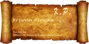 Kriston Piroska névjegykártya